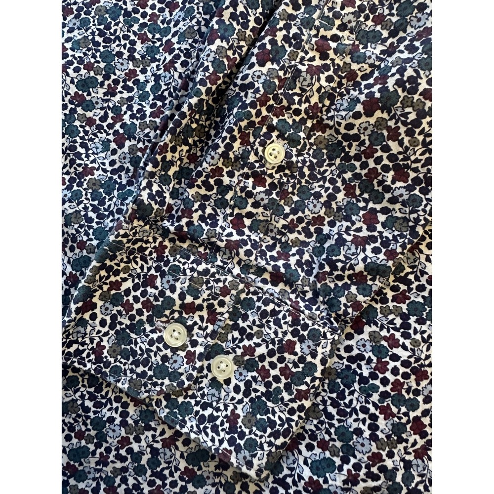 Galeries Lafayette Floral Print Men's Long Sleeve Button Down Shirt Size 41/42 - Picture 4 of 8